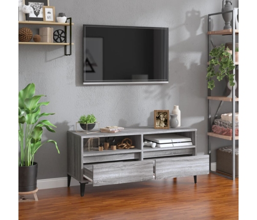 vidaXL Mueble de TV madera contrachapada gris Sonoma 100x34,5x44,5 cm