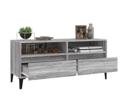 Mueble de TV madera contrachapada gris Sonoma 100x34,5x44,5 cm