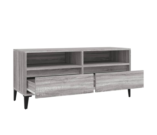 vidaXL Mueble de TV madera contrachapada gris Sonoma 100x34,5x44,5 cm