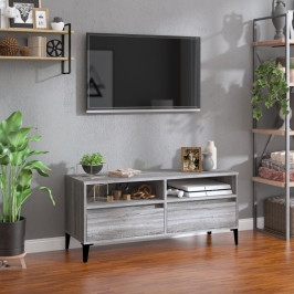 Mueble de TV madera contrachapada gris Sonoma 100x34,5x44,5 cm