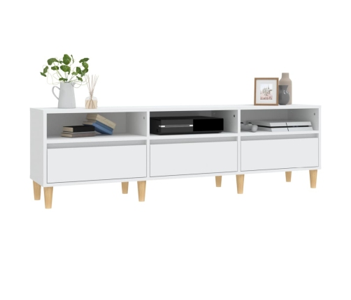 Mueble de TV madera contrachapada blanco 150x30x44,5 cm