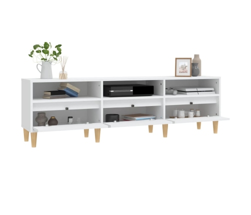 Mueble de TV madera contrachapada blanco 150x30x44,5 cm