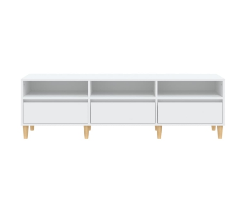 Mueble de TV madera contrachapada blanco 150x30x44,5 cm