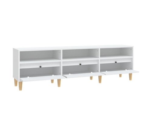 Mueble de TV madera contrachapada blanco 150x30x44,5 cm