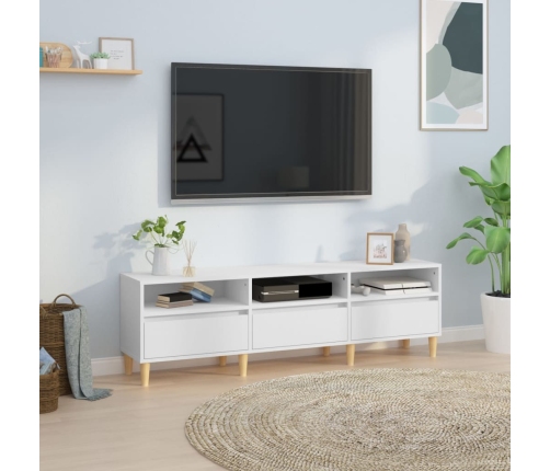 Mueble de TV madera contrachapada blanco 150x30x44,5 cm