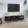 Mueble de TV madera contrachapada negro 150x30x44,5 cm