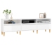 Mueble de TV madera contrachapada blanco brillo 150x30x44,5 cm