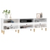 Mueble de TV madera contrachapada blanco brillo 150x30x44,5 cm