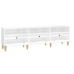 Mueble de TV madera contrachapada blanco brillo 150x30x44,5 cm