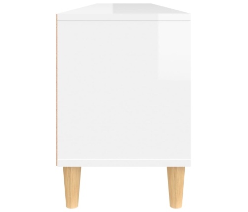 Mueble de TV madera contrachapada blanco brillo 150x30x44,5 cm