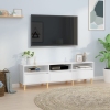 Mueble de TV madera contrachapada blanco brillo 150x30x44,5 cm