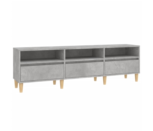 Mueble de TV madera contrachapada gris hormigón 150x30x44,5 cm