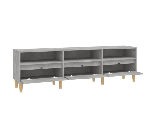 Mueble de TV madera contrachapada gris hormigón 150x30x44,5 cm