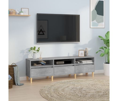 Mueble de TV madera contrachapada gris hormigón 150x30x44,5 cm