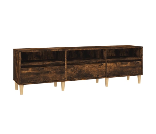 Mueble de TV madera contrachapada roble ahumado 150x30x44,5 cm