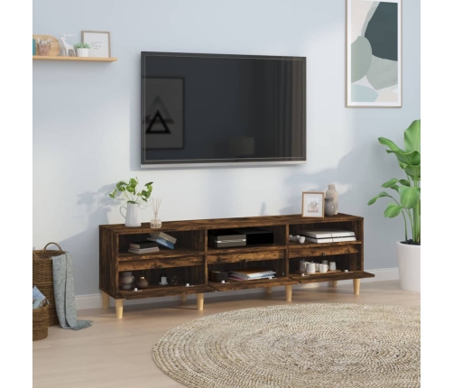 Mueble de TV madera contrachapada roble ahumado 150x30x44,5 cm