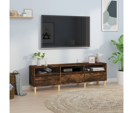 Mueble de TV madera contrachapada roble ahumado 150x30x44,5 cm