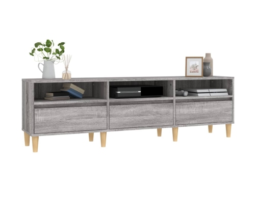 Mueble para TV madera contrachapada gris Sonoma 150x30x44,5 cm