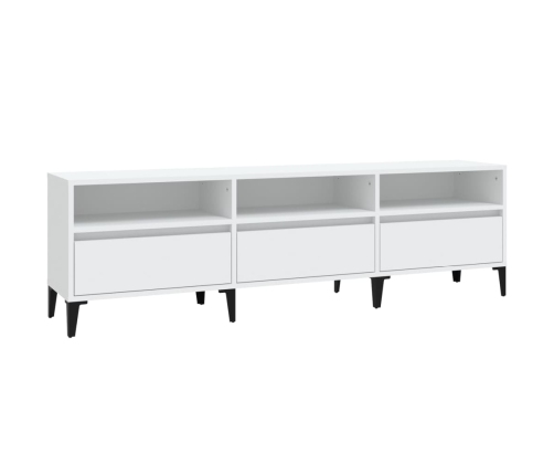 Mueble de TV madera contrachapada blanco 150x30x44,5 cm