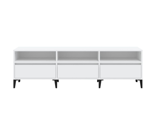 Mueble de TV madera contrachapada blanco 150x30x44,5 cm