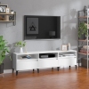 Mueble de TV madera contrachapada blanco 150x30x44,5 cm