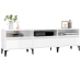 Mueble de TV madera contrachapada blanco brillo 150x30x44,5 cm