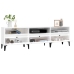 Mueble de TV madera contrachapada blanco brillo 150x30x44,5 cm