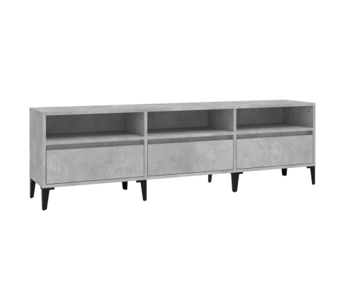 Mueble de TV madera contrachapada gris hormigón 150x30x44,5 cm