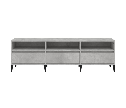 Mueble de TV madera contrachapada gris hormigón 150x30x44,5 cm