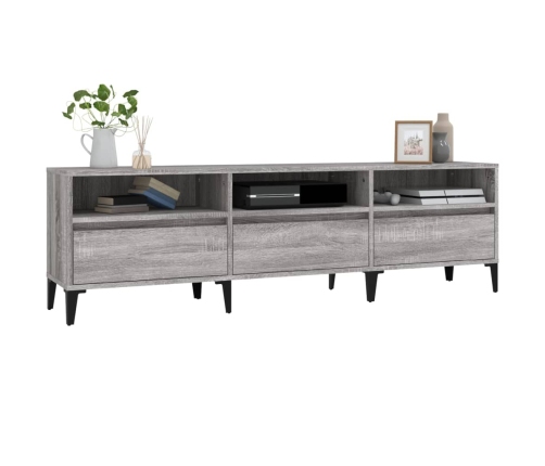 Mueble para TV madera contrachapada gris Sonoma 150x30x44,5 cm