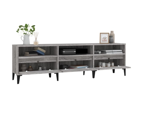 Mueble para TV madera contrachapada gris Sonoma 150x30x44,5 cm