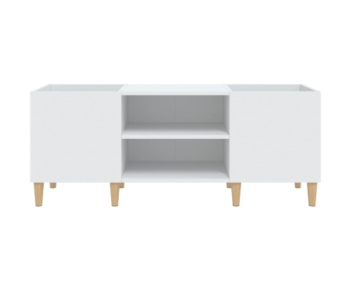 Mueble para discos madera contrachapada blanco 121x38x48 cm