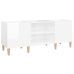 Mueble discos madera contrachapada blanco brillo 121x38x48 cm