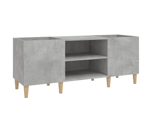 Mueble discos madera contrachapada gris hormigón 121x38x48 cm