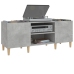 Mueble discos madera contrachapada gris hormigón 121x38x48 cm