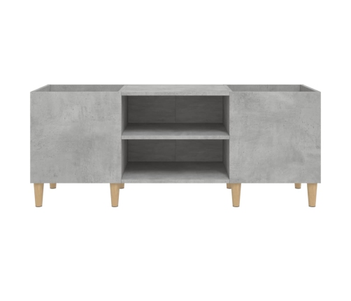 Mueble discos madera contrachapada gris hormigón 121x38x48 cm