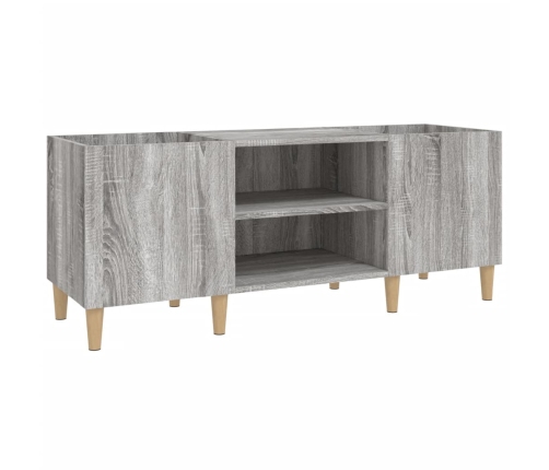 Mueble para discos madera contrachapada gris sonoma 121x38x48cm