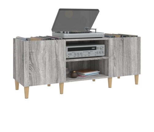 Mueble para discos madera contrachapada gris sonoma 121x38x48cm