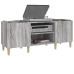 Mueble para discos madera contrachapada gris sonoma 121x38x48cm