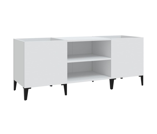 Mueble para discos madera contrachapada blanco 121x38x48 cm