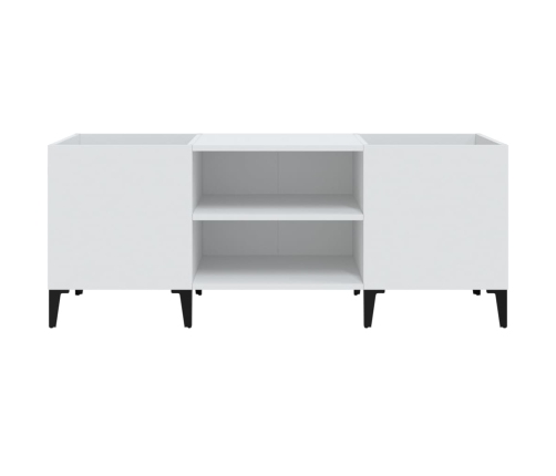 Mueble para discos madera contrachapada blanco 121x38x48 cm