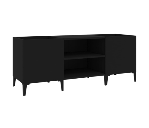 Mueble para discos madera contrachapada negro 121x38x48 cm