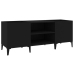 Mueble para discos madera contrachapada negro 121x38x48 cm