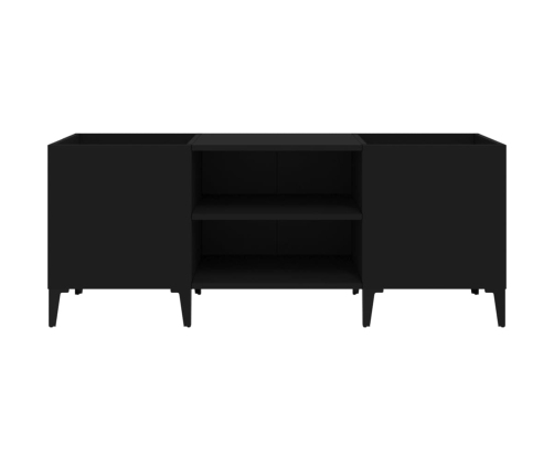 Mueble para discos madera contrachapada negro 121x38x48 cm