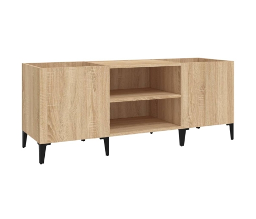 Mueble discos madera contrachapada roble sonoma 121x38x48 cm