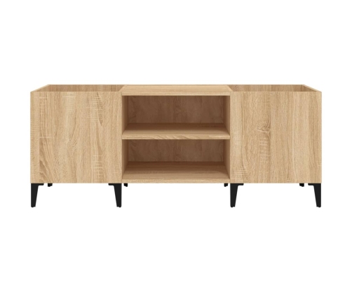 Mueble discos madera contrachapada roble sonoma 121x38x48 cm