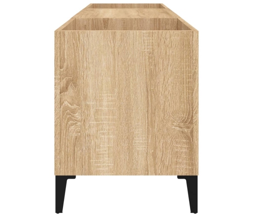 Mueble discos madera contrachapada roble sonoma 121x38x48 cm