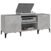 Mueble discos madera contrachapada gris hormigón 121x38x48 cm