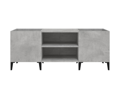 Mueble discos madera contrachapada gris hormigón 121x38x48 cm