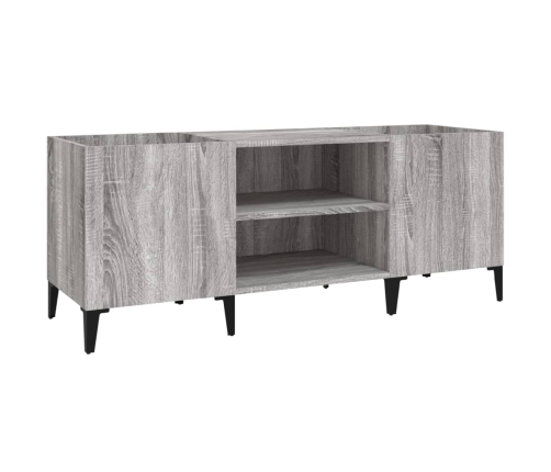 Mueble para discos madera contrachapada gris sonoma 121x38x48cm